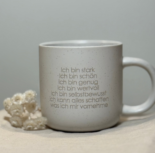 Lasergravierte Keramiktasse